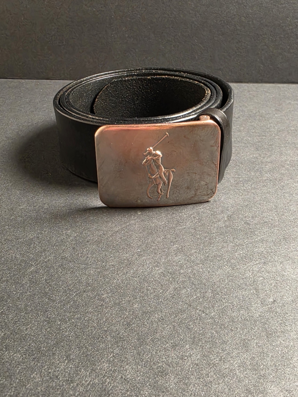 Polo by Ralph Lauren Black Leather Belt with Polo Player Buckle